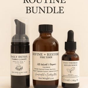 Nightly Skincare Bundle | Natural Plant-Based Facial Cleanser, Pore Toner & Wrinkle Repair Serum | Tallow-Free Clean Skincare Routine