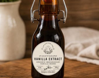 Handmade Madagascar Vanilla Extract | Organic, Small Batch, Pure Vanilla | Non-Toxic Baking Essential