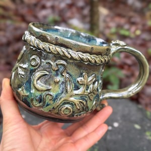 Swamp Magic - Green Witch / Earth Goddess Mug - Dark Whimsical, Grounding Ritual Pottery