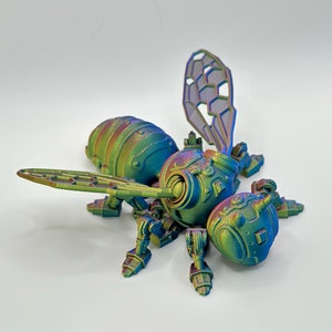Flexi Factory Print-in-Place Skeleton Cyber Bee || Robot - Articulating Sensory Fidget Toy