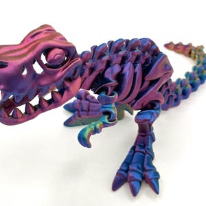 Flexi Factory Print-in-Place Skeleton TRex || Dinosaur - Articulating Sensory Fidget Toy