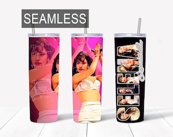 Selena Quintanilla Tumbler Wrap 20oz Selena Naadloze sublimatieontwerpen, 20oz rechte sublimatie tumbler wrap, digitale download, png-bestand