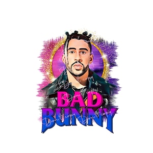 Sublimazione PNG di Bad Bunny, file di download digitale