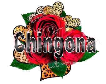 Digitaal downloadbestand Chingona png, sublimatie