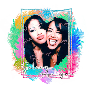 Selena and Aaliyah PNG digital download file, sublimation