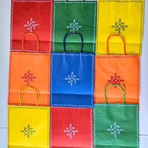 Kolam Bag set of 10 for Return Gift Bags for Navratri/House warming/Diwali, Hand painted muggulu bags, Ganesh chathurthi return gift bags