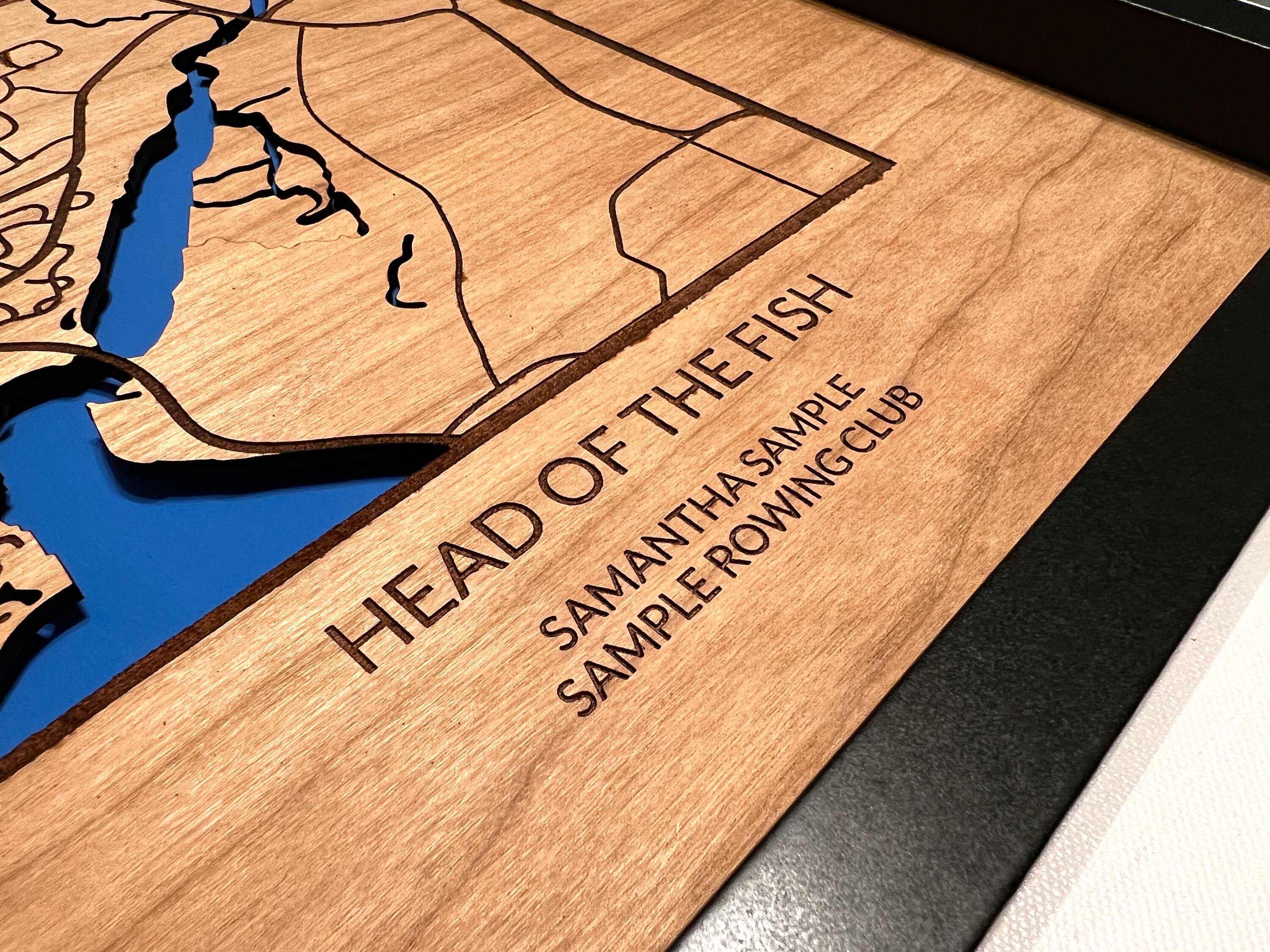 Head of the Fish Regatta 3D Holzkarte mit Ruderer und Ruderteams