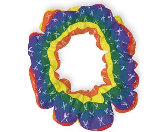 Pride Rowing LGBTQ+ Rainbow Scrunchie | Colorful Pride Rowing Gear Hair Accessory