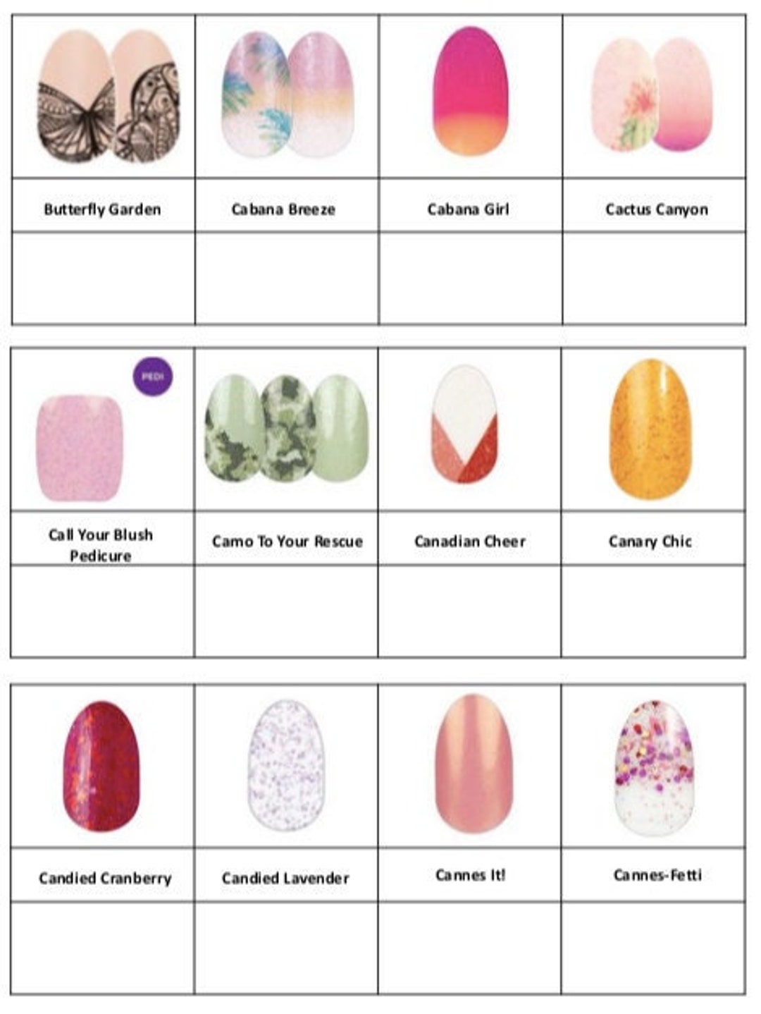 ADD ON OPTION Color Street Nail Strip Thumbnail Divider Labels