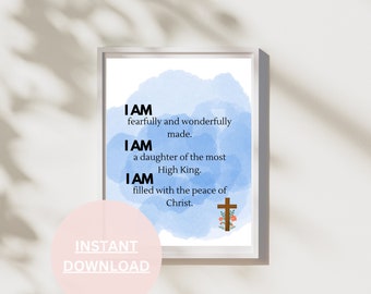 Biblical Positive Affirmations Printable WALL ART for women