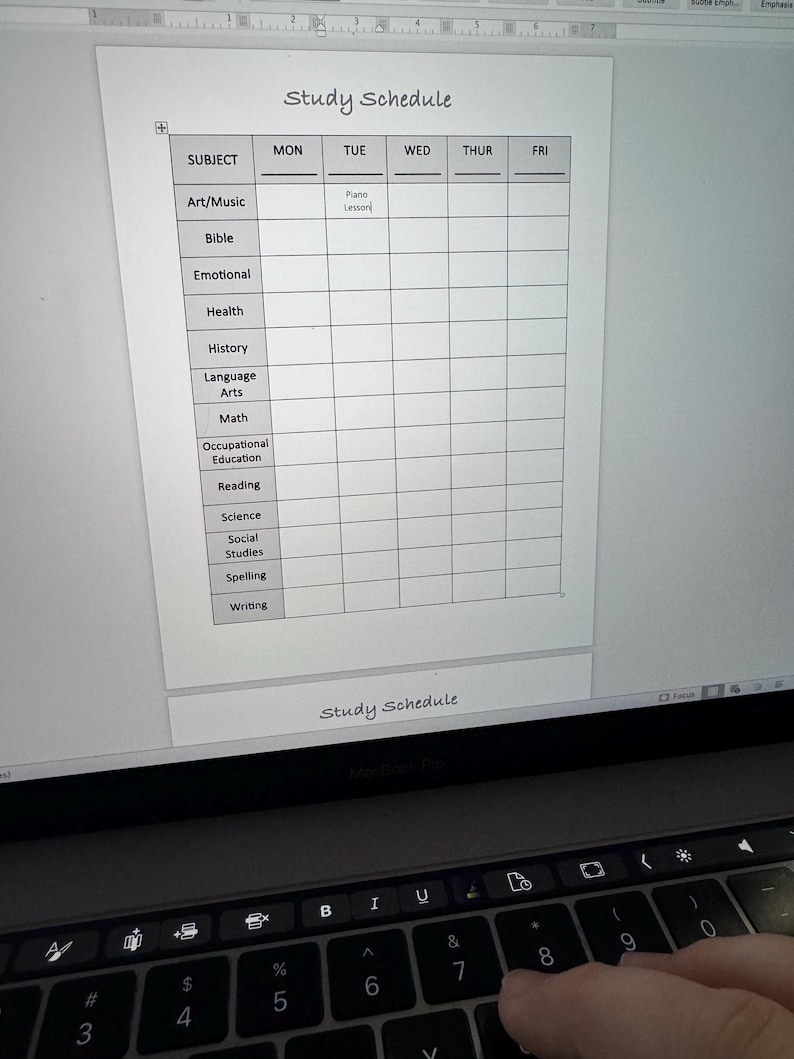 Homeschool Weekly Study Schedule - Editable/printable - Etsy