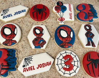 Spiderman Birthday Cookies: Personalized Superhero Party Favors