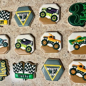 Monster truck cookies / monster truck birthday cookies