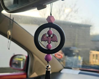 bat car charm / car charm / gothic car accessories/ alt car charms / bat car accessories/ bat accessories/
