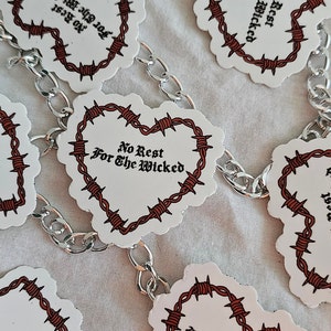 Hartsticker prikkeldraad / hartsticker / sticker geen rust voor de goddelozen / gothic sticker / alt sticker / sticker prikkeldraad