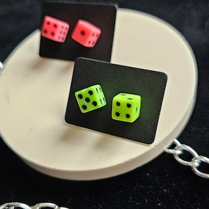 dice stud earrings/ dice studs / stud earrings/ dice earrings/ gamer earrings/ colourful dice / colourful dice earrings