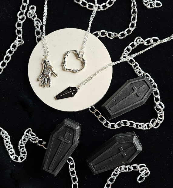 mystery coffin necklace/ mystery gothic necklace/ mystery coffin/ gothic  necklace/ gothic pendants