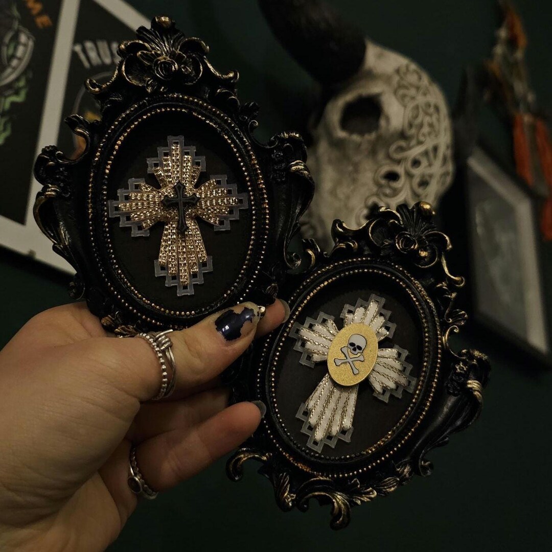 Gothic Frames/ Gothic Wall Art / Gothic Cross Frames / Gothic Skull ...