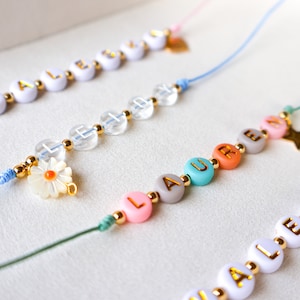 Pulsera ajustable personalizada con palabras, pulsera de la amistad personalizada, regalo especial para un ser querido