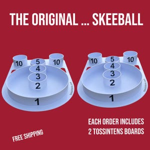 Outdoor Game TossinTens Board for Corn Hole, The Original Skeeball, Football, Baseball, Golf, Sips, Cheers