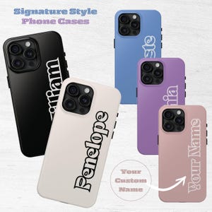 シグネチャースタイル カスタムネームテキスト パーソナライズされた電話カバー モバイルアクセサリー 彼へのギフト 彼女へのギフト かわいい ユニーク 新登場 トップベストセラーケース バイラル