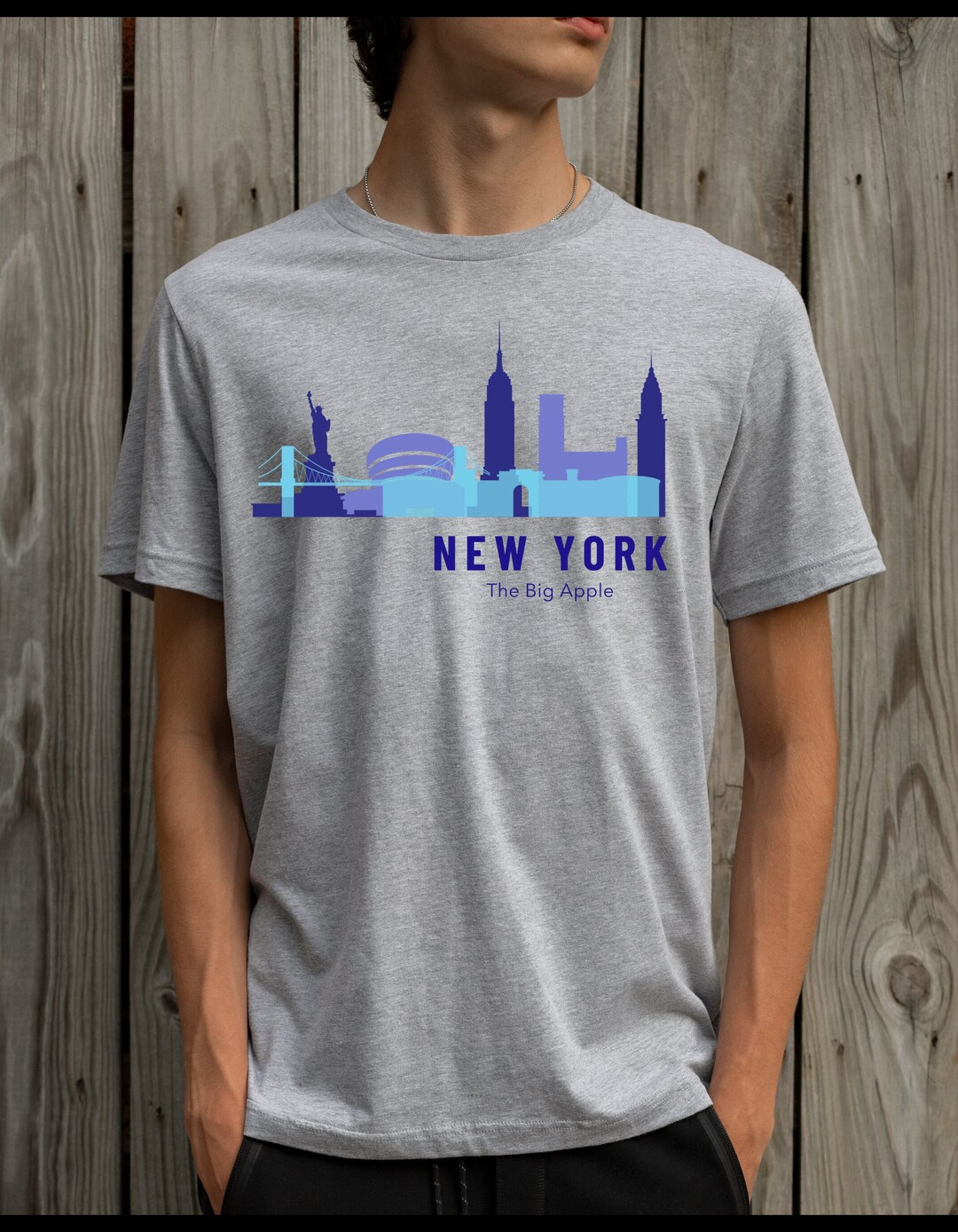 New York City Skyline T-shirt - NYC Iconic Symbols Shirt