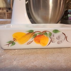 Vintage Fire King/Anchor Hocking Gay Fad Fruit Loaf Pan - 1 Quart