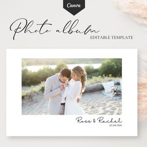 Photo album template wedding - canva template for wedding photo book - personalized and customizable album template