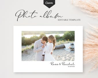 Photo album template wedding - canva template for wedding photo book - personalized and customizable album template