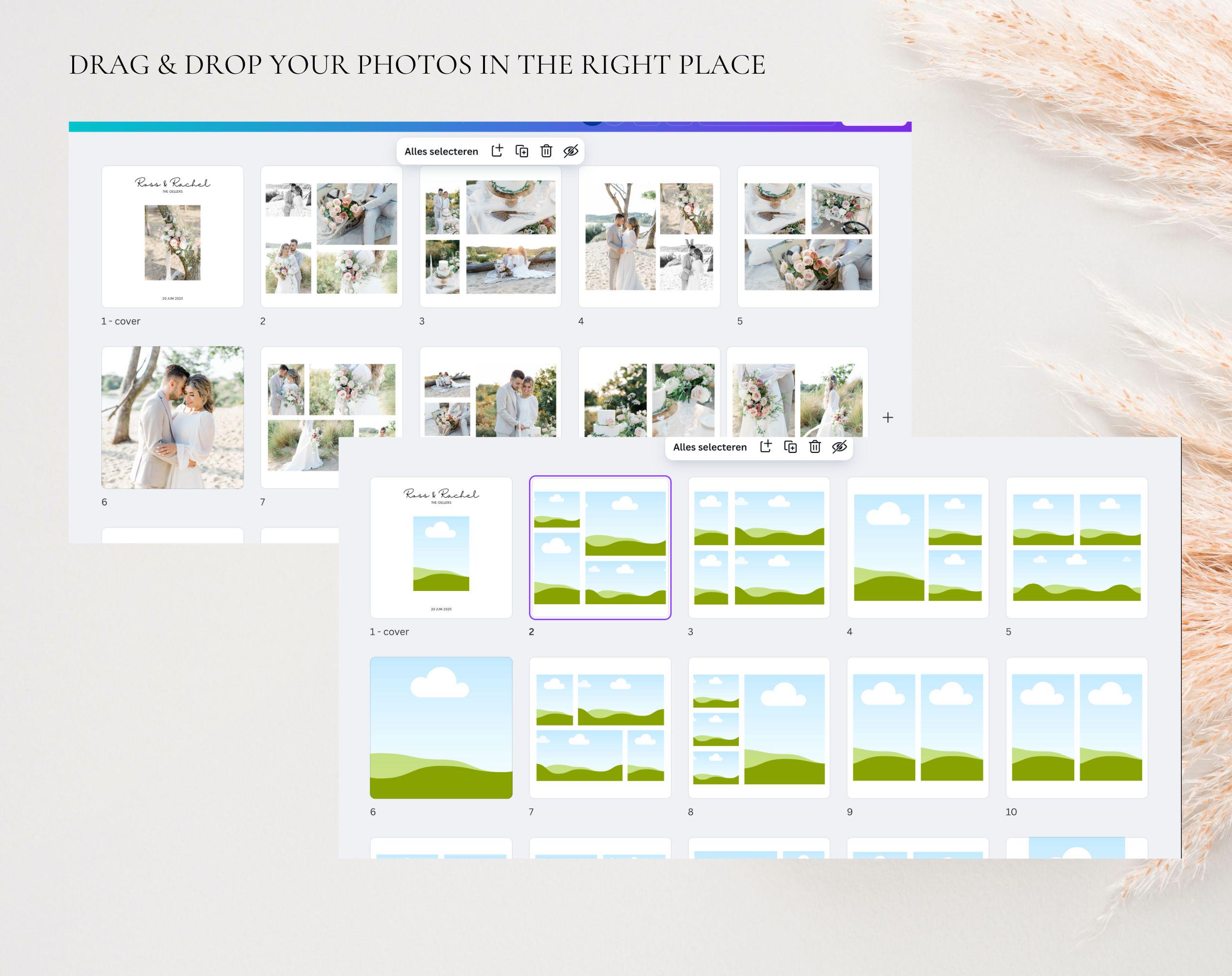 Photo Album Template - Canva Template for Wedding Photo Book ...