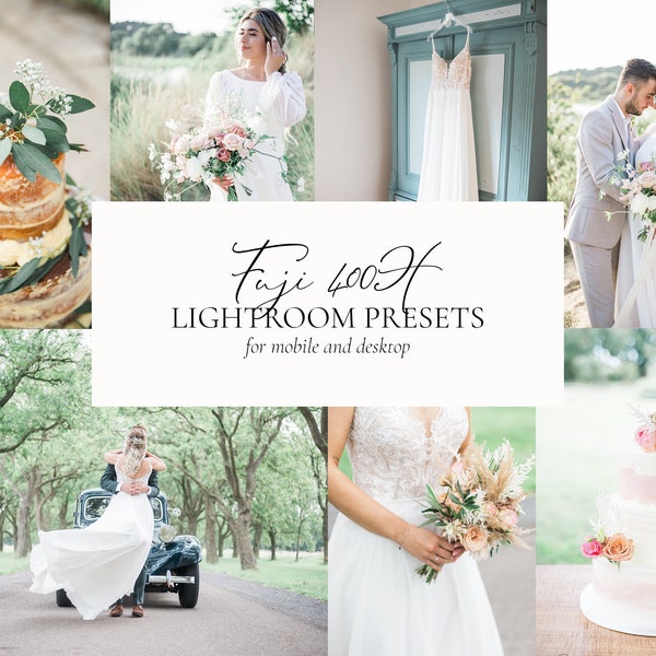 Lightroom presets - Bright and airy wedding collection - Fuji 400H  - photography film editing