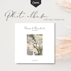 Photo album template - canva template for wedding photo book - personalized and customizable album template