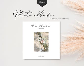 Photo album template - canva template for wedding photo book - personalized and customizable album template