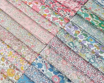 Liberty Fabric Pack ~ Spring Ditsy | Tana Lawn™ quilting cotton charm fat quarter bundle strips - small floral pale pink blue yellow green