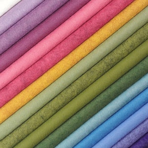 Wool Felt Sheets 22cm x 45cm Metre Sheets Rainbow Shades heathered pink purple yellow green blue red rose white cream orange image 5