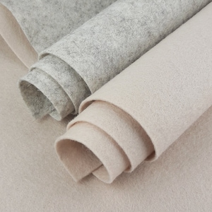 Reine Wolle ~ 22 cm x 40 cm - Meterware ~ Naturstein und Wollfilz | Bastelstoff aus 100% Wolle öko-tex zertifiziert