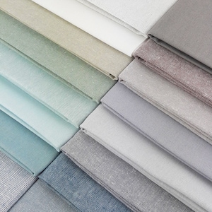 Billow Fabrics Essex Linen Pack 48 shades Linen Cotton Blend Quilting Dressmaking Bundle swatch sample pink cream white blue grey brown image 5