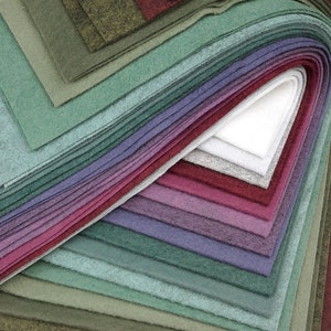 Pastels Felt Collection 12 Sheets of Wool Blend Felt Pastel Shades