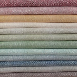 Billow Fabrics Essex Linen Pack 48 shades Linen Cotton Blend Quilting Dressmaking Bundle swatch sample pink cream white blue grey brown image 4