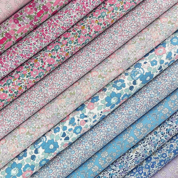 Liberty Fabric Pack ~ Violet Flower | Tana Lawn™ quilting cotton charm fat quarter bundle squares - purple blue pink ditsy floral prints