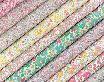 Liberty Fabric Pack ~ Spring Garden | Tana Lawn™ quilting cotton charm fat quarter bundle - pastel floral pink blue yellow spring rainbow