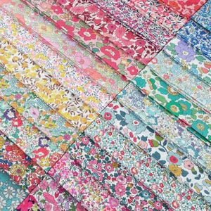 Liberty Fabric Pack ~ Flower Festival | Tana Lawn™ quilting cotton charm fat quarter bundle | small mini floral bright pink blue yellow