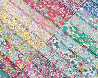 Liberty Fabric Pack ~ Flower Festival | Tana Lawn™ quilting cotton charm fat quarter bundle | small mini floral bright pink blue yellow