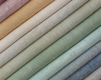 Billow Fabrics Rainbow Pack ~ Robert Kaufman Essex Yarn Dyed Linen Cotton Blend | Bundle Fat Quarter dusty pink natural red blue ochre brown