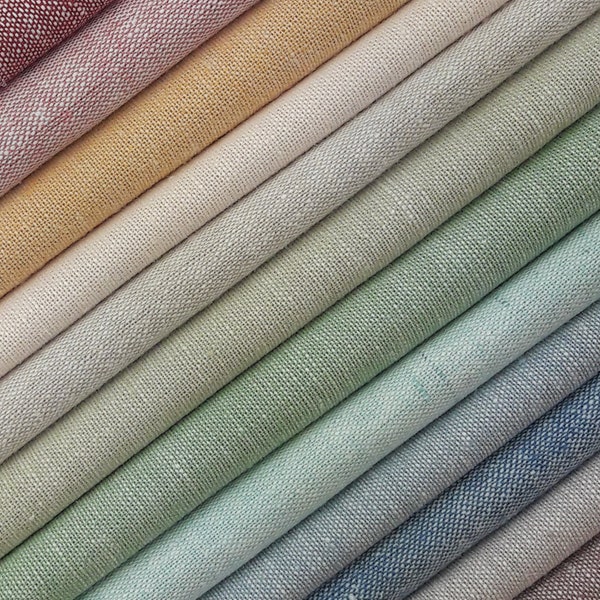 Billow stoffen Rainbow Pack ~ Robert Kaufman Essex garen geverfd linnen katoenmix | Bundel Fat Quarter oudroze naturel rood blauw okerbruin