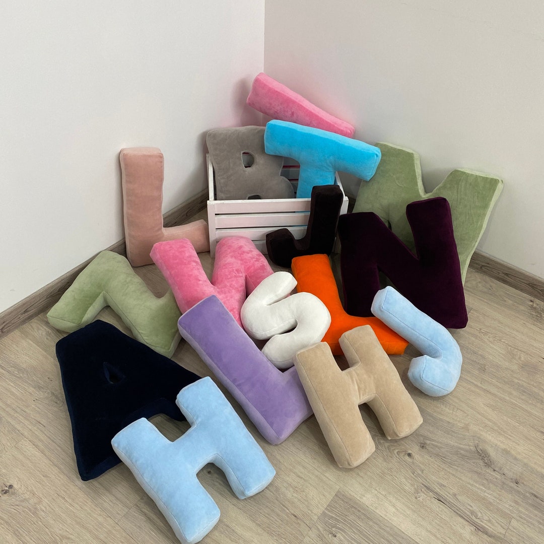 Velour Cotton Letter Pillow: Personalized Monogram Initial - Etsy
