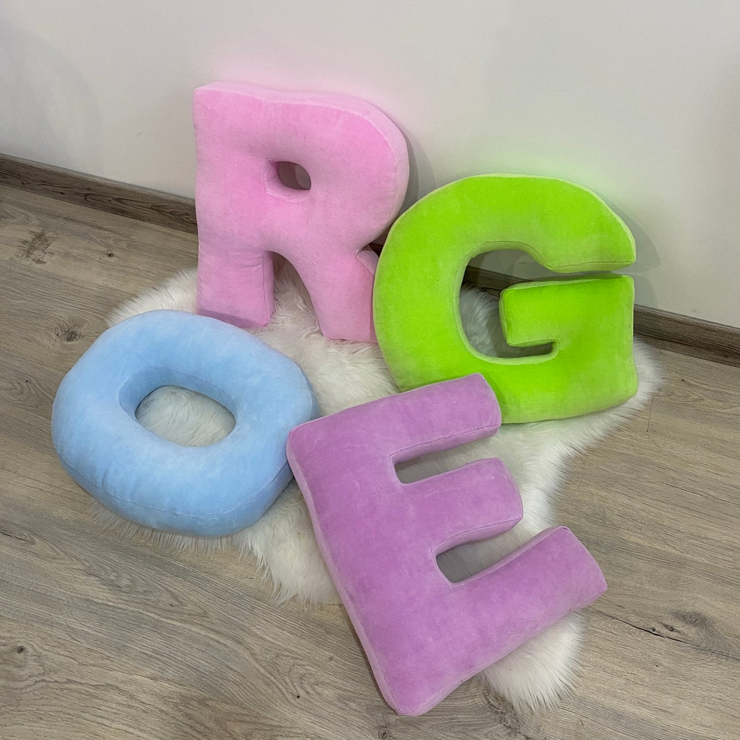 Velour Letter Pillow: Personalized Monogram, Kid Room Decor - Etsy
