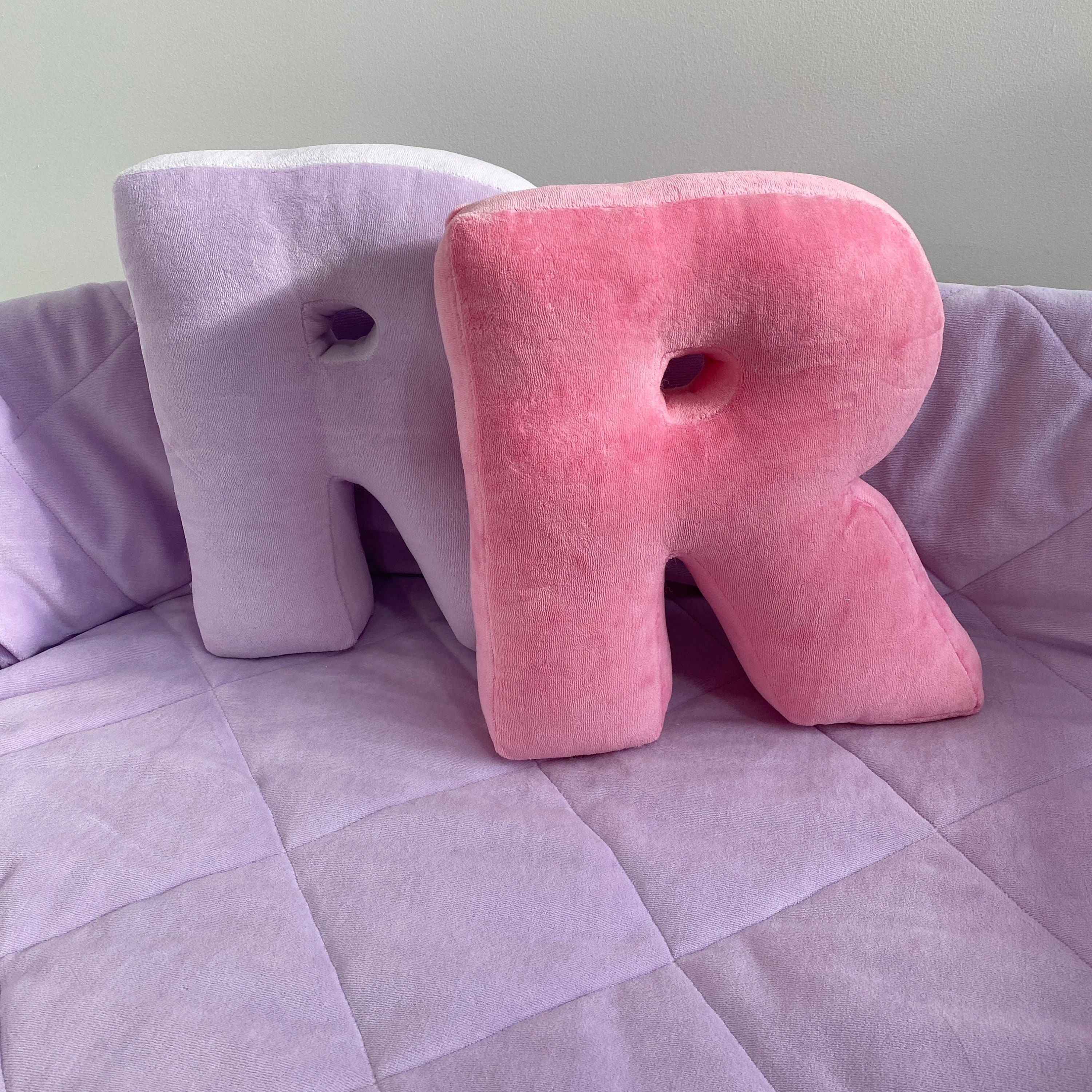 Letter Pillow Velour Cotton: Custom Monogram Initial Throw Pillow