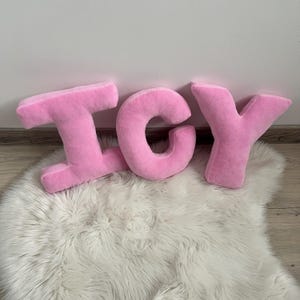 Pink letter pillow, Housewarming gift, Personalized pillow Name,  monogram custom letter, alphabet Pillow, baby shower gift