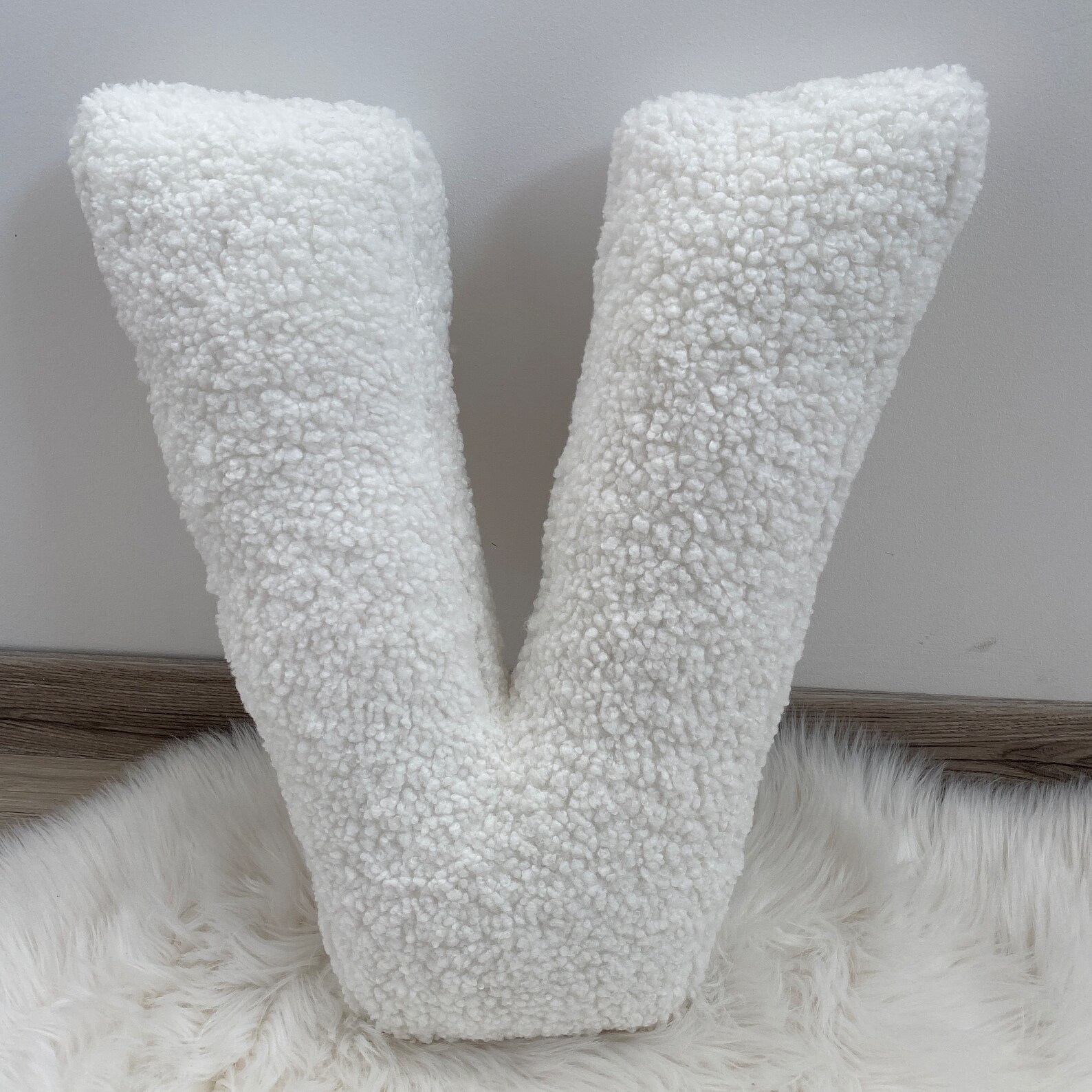 Letter Pillow Ivory Faux Fur: Monogram Initial Cushion - Etsy